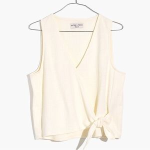 Madewell Wrap Tie Tank Top in Ivory Sz Small